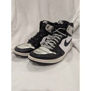 Nike Air Jordan 1 High OG Silver Toe Black Mtlc Silver CD0461-001 SizeW9.5 M11